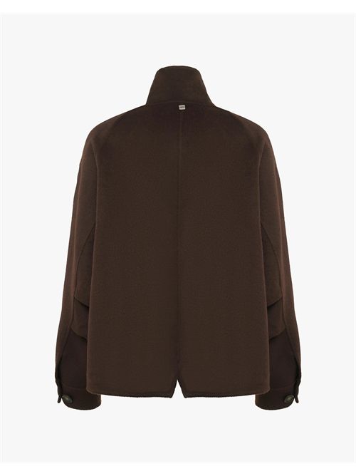 Manila Grace Cappotto Corto In Lana Con Collo MANILA GRACE | K105WUMA646